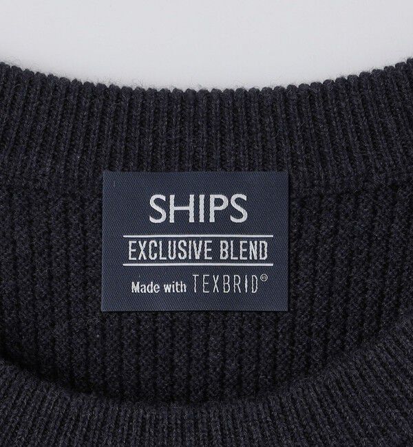 SHIPS「SHIPS:〈手洗い可能〉TEXBRID(R) コットン ウール ピケ クルーネック ニット」|ニット・セーター|