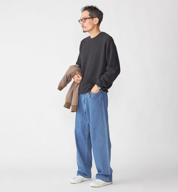 SHIPS「SHIPS:〈手洗い可能〉TEXBRID(R) コットン ウール ピケ クルーネック ニット」|ニット・セーター|