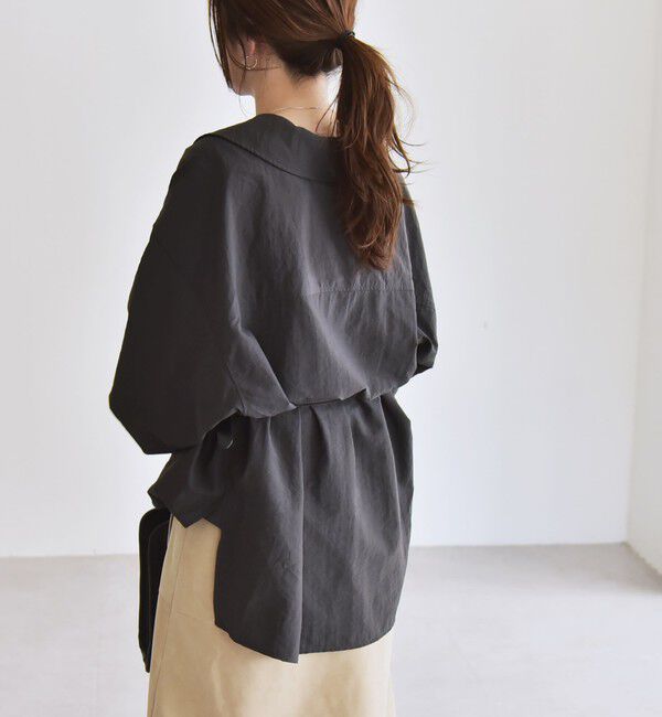 quaranciel「quaranciel: ナイロン タスラン ビッグカラー シャツ ブラウス」|シャツ・ブラウス|