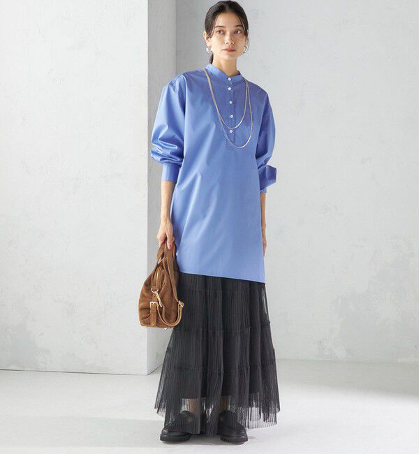 SHIPS for women「〈手洗い可能〉ソリッド バックタック チュニック シャツ」|チュニック|