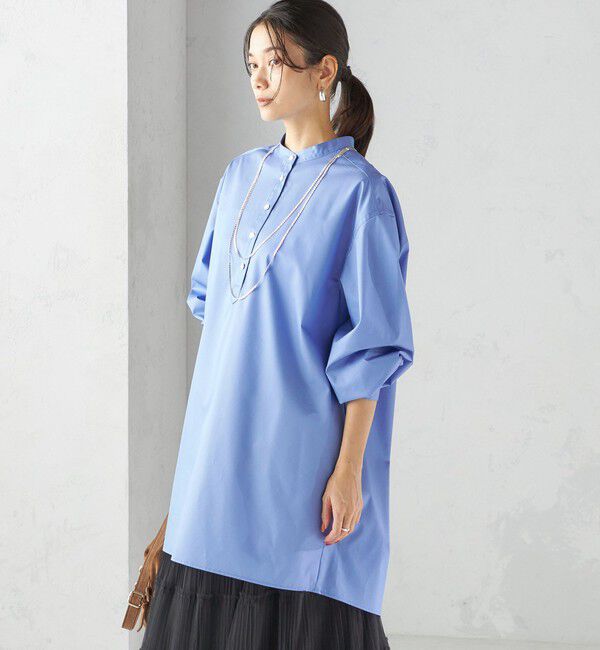 SHIPS for women「〈手洗い可能〉ソリッド バックタック チュニック シャツ」|チュニック|