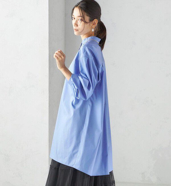 SHIPS for women「〈手洗い可能〉ソリッド バックタック チュニック シャツ」|チュニック|