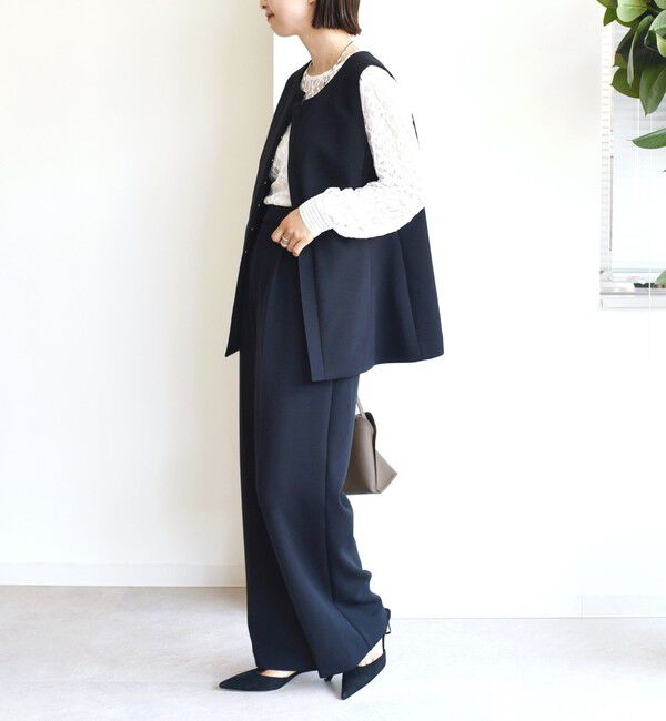 SHIPS for women「〈洗濯機可能 / セレモニー対応可〉ポリエステル レーヨン ダンボール ストレート パンツ」|その他|