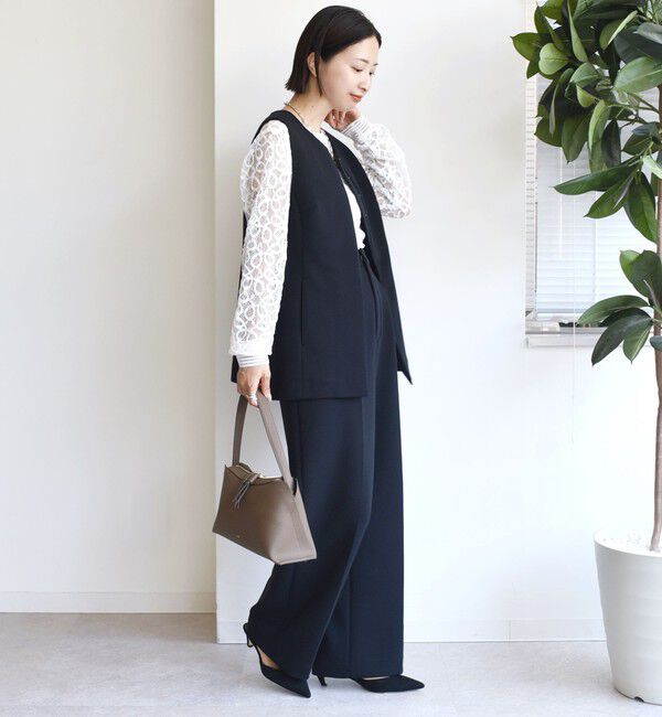 SHIPS for women「〈洗濯機可能 / セレモニー対応可〉ポリエステル レーヨン ダンボール ストレート パンツ」|その他|