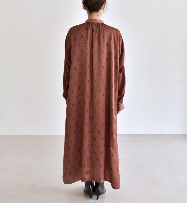 quaranciel「quaranciel:〈手洗い可能〉モノグラム ドット ロング シャツ ワンピース」|ワンピース|