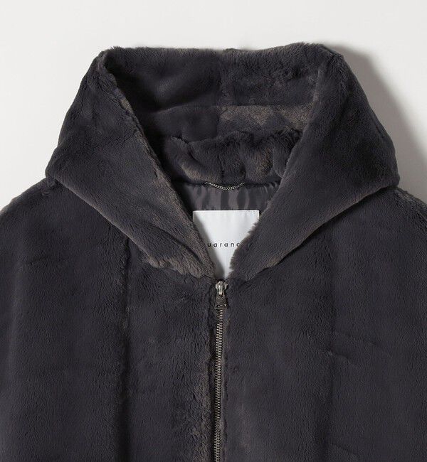 quaranciel「quaranciel: フーディー フェイクファー ドロスト ジップ ショート ベスト」|ダウンベスト・ベスト|