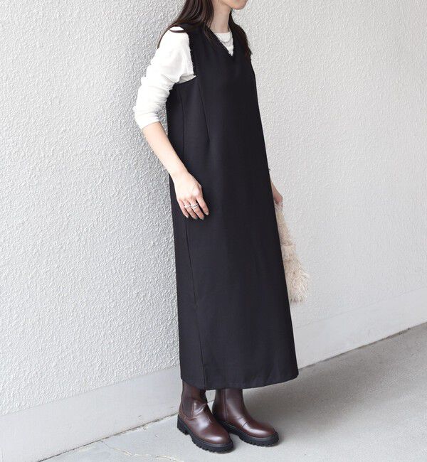 SHIPS Colors 「SHIPS Colors:〈手洗い可能〉シャーク フリンジ ジャンパー ワンピース◇」|ジャンパースカート|