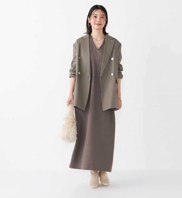 SHIPS Colors 「SHIPS Colors:〈手洗い可能〉シャーク フリンジ ジャンパー ワンピース◇」|ジャンパースカート|