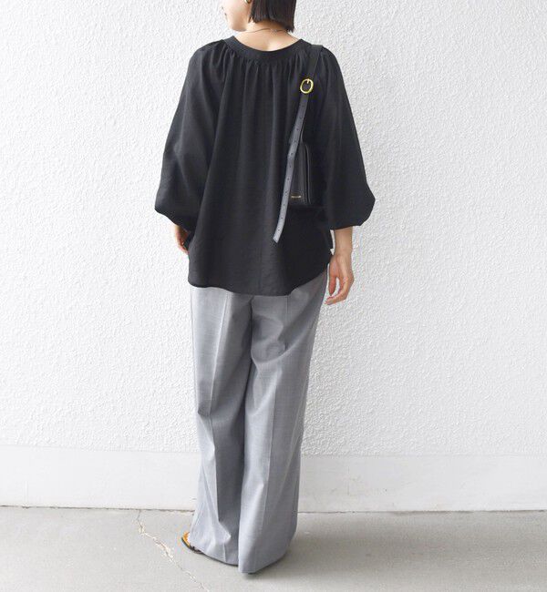 SHIPS for women「〈手洗い可能〉シアー タンブラー デザイン ギャザー ブラウス」|シャツ・ブラウス|