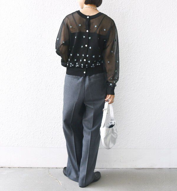 SHIPS for women「〈手洗い可能〉フラワー 刺繍 2WAY カーディガン」|カーディガン|