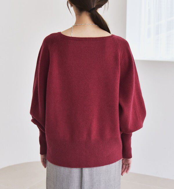 quaranciel「quaranciel:〈手洗い可能〉AQUA カシミヤ ミックス ボートネック ロングリブ パフ ニット」|ニット・セーター|