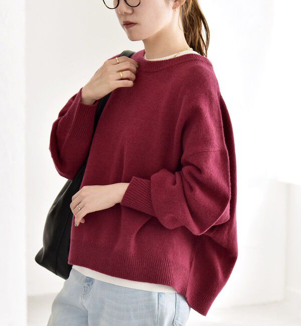 quaranciel「quaranciel:〈手洗い可能〉AQUA カシミヤ ミックス ドルマン ニット 25AW」|ニット・セーター|ワイン
