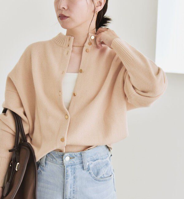 quaranciel「quaranciel: AQUA カシミヤ ミックス 2way ハイネック カーディガン」|カーディガン|