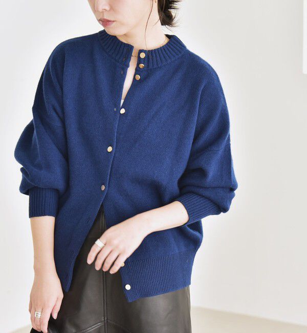 quaranciel「quaranciel: AQUA カシミヤ ミックス 2way ハイネック カーディガン」|カーディガン|