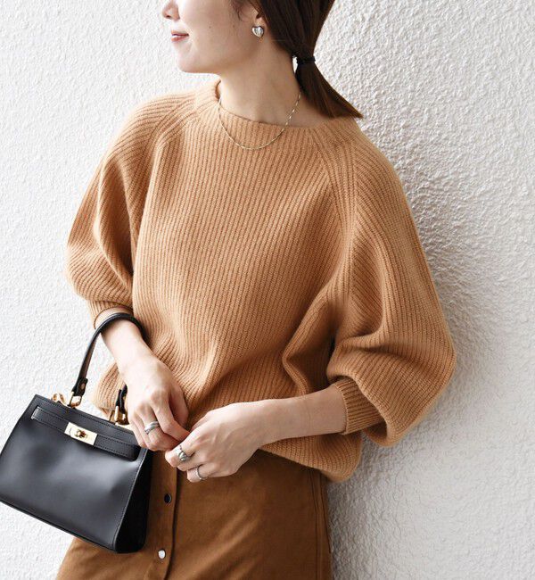 SHIPS any「SHIPS any:〈手洗い可能〉AQUA カシミヤ ミックス ハイネック ニット」|ニット・セーター|キャメル
