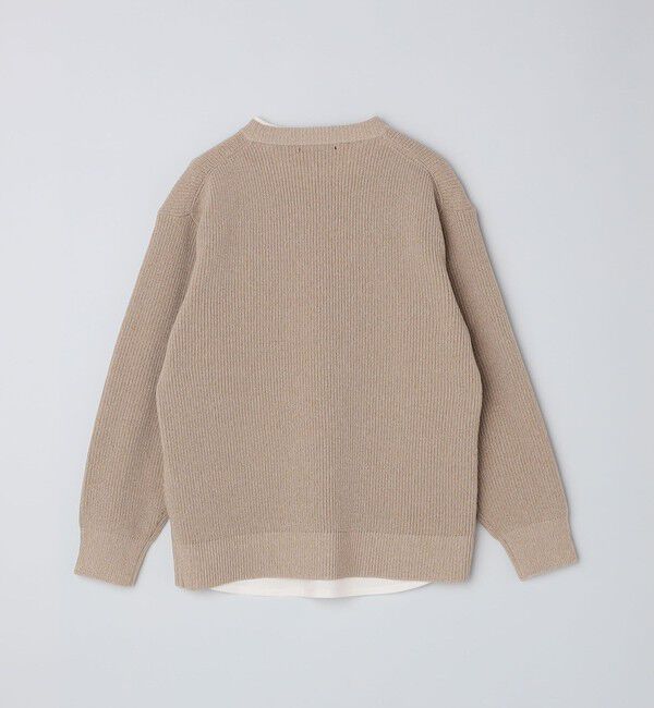 SHIPS「【WEB限定】SHIPS: ビッグシルエット クルーネック レイヤード ニット（ニット+ロンT）」|ニット・セーター|