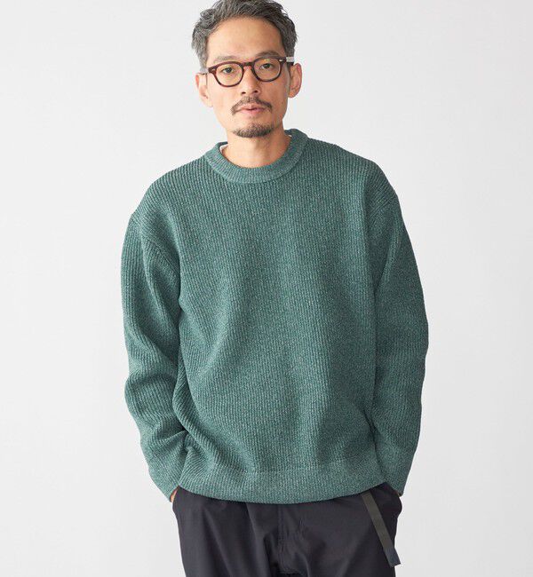 SHIPS「【WEB限定】SHIPS: ビッグシルエット クルーネック レイヤード ニット（ニット+ロンT）」|ニット・セーター|