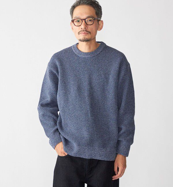 SHIPS「【WEB限定】SHIPS: ビッグシルエット クルーネック レイヤード ニット（ニット+ロンT）」|ニット・セーター|