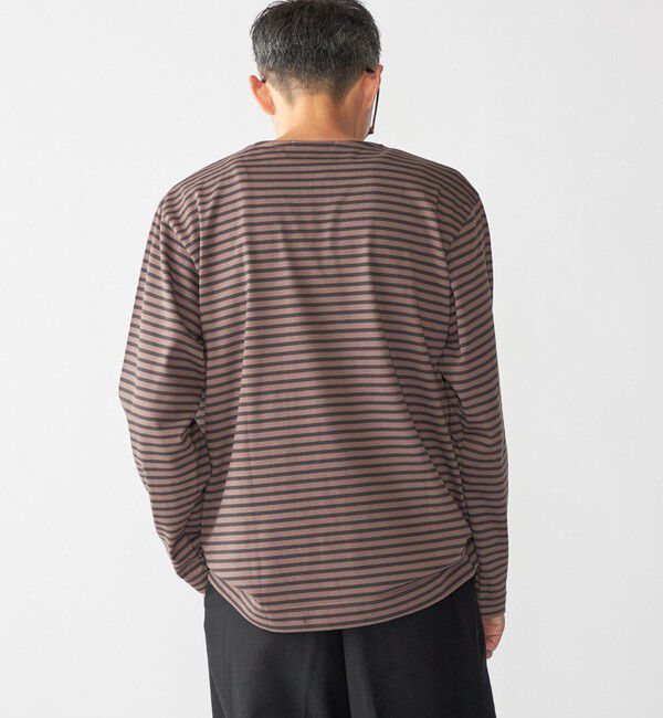 SHIPS「【WEB限定】SHIPS: バスク ボーダー ボートネック ワンポイントワッペン ロングスリーブ Tシャツ」|Tシャツ・カットソー|