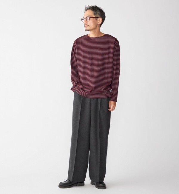 SHIPS「【WEB限定】SHIPS: バスク ボーダー ボートネック ワンポイントワッペン ロングスリーブ Tシャツ」|Tシャツ・カットソー|