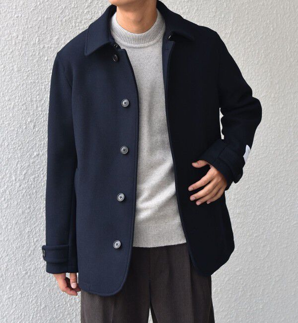 SHIPS any「SHIPS any: PURE WOOL MELTON シングル Pコート 25AW◇」|ピーコート|ネイビー