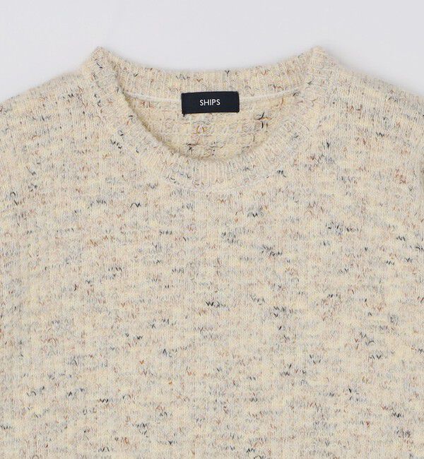 SHIPS「【WEB限定】SHIPS:〈手洗い可能〉カラー ネップ ワッフル クルーネック ニット」|ニット・セーター|