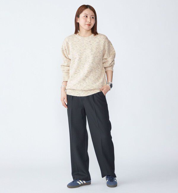 SHIPS「【WEB限定】SHIPS:〈手洗い可能〉カラー ネップ ワッフル クルーネック ニット」|ニット・セーター|