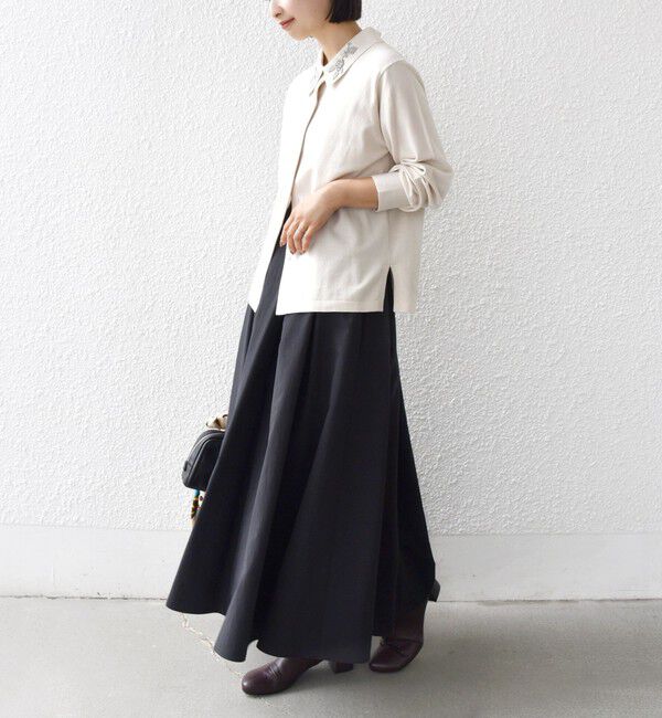 SHIPS for women「【WEB限定】〈手洗い可能〉ビーズ 刺しゅう 襟付 ニット カーディガン」|カーディガン|