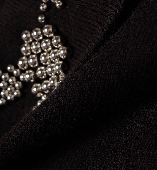 SHIPS for women「【WEB限定】〈手洗い可能〉ビーズ 刺しゅう 襟付 ニット カーディガン」|カーディガン|