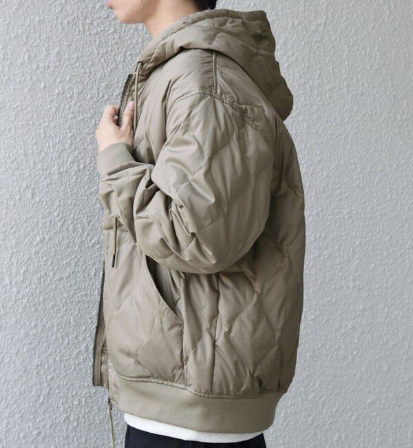 SHIPS any「【SHIPS any別注】TAION:〈手洗い可能〉ミリタリーキルト ダブルジップ ダウン パーカー◇」|ブルゾン・スタジャン|