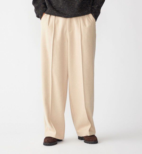 SHIPS「【WEB限定】SHIPS:〈手洗い可能〉ウールブレンド ワイド スラックス」|その他|