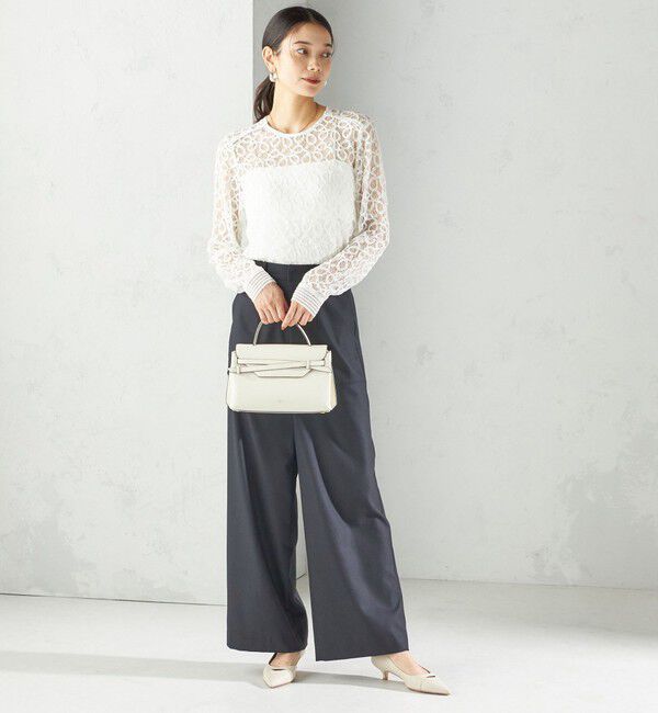 SHIPS for women「〈手洗い可能〉トゥワール コード レース ブラウス（ホワイト）」|シャツ・ブラウス|