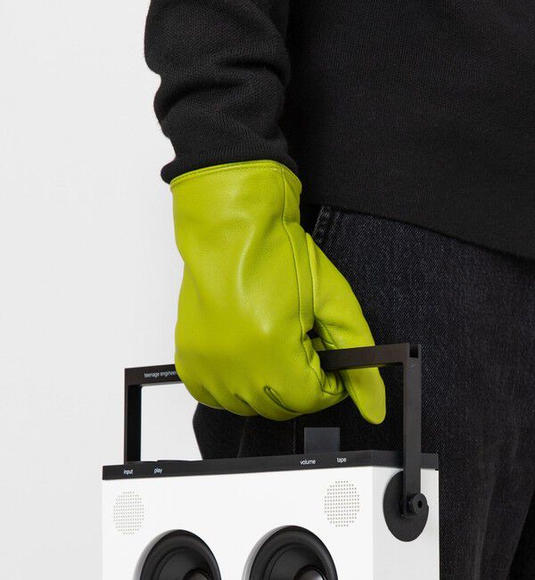 SHIPS「City Ambient Products: シープレザー カラー グローブ」|手袋|ライム