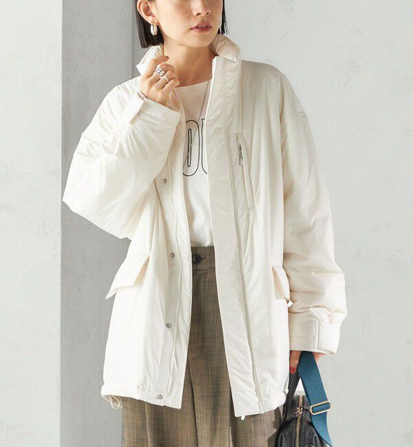 SHIPS for women「〈手洗い可能〉IMBOTEX 中綿 ミディ ジャケット」|その他|オフホワイト