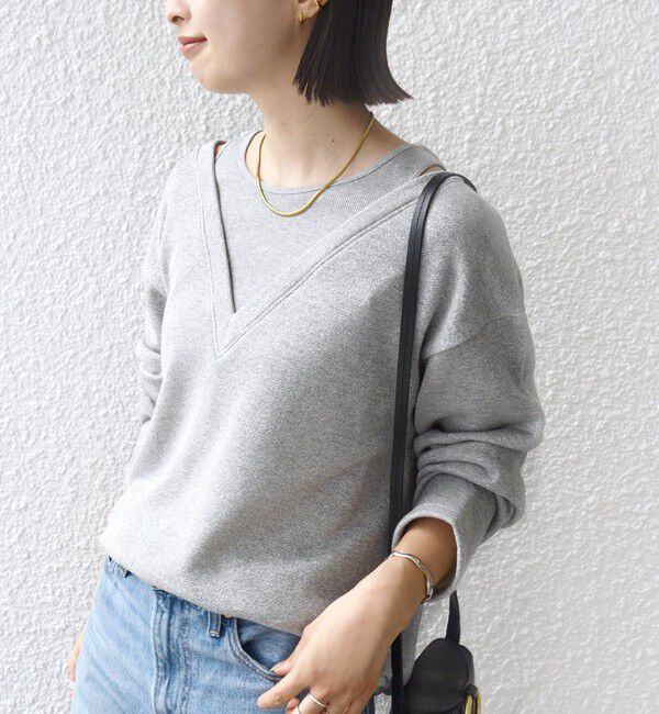 SHIPS for women「〈手洗い可能〉レイヤード デザイン ラメ メランジ 裏毛 プルオーバー」|スウェット・ジャージ|