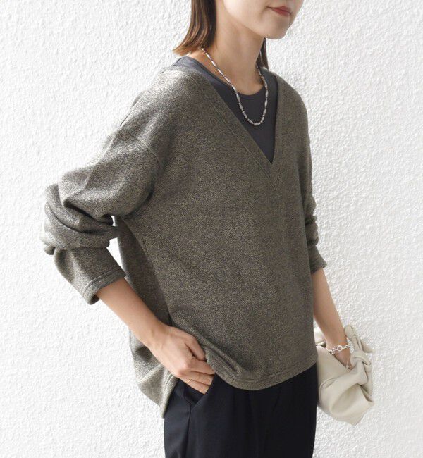 SHIPS for women「〈手洗い可能〉レイヤード デザイン ラメ メランジ 裏毛 プルオーバー」|スウェット・ジャージ|