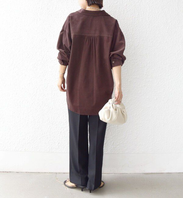 SHIPS for women「【WEB限定】〈洗濯機可能〉コーデュロイ ギャザー シャツ 羽織」|シャツ・ブラウス|