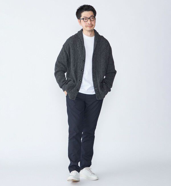 SHIPS「SHIPS: 〈手洗い可能〉ウールコットン アラン ショール カーディガン」|カーディガン|