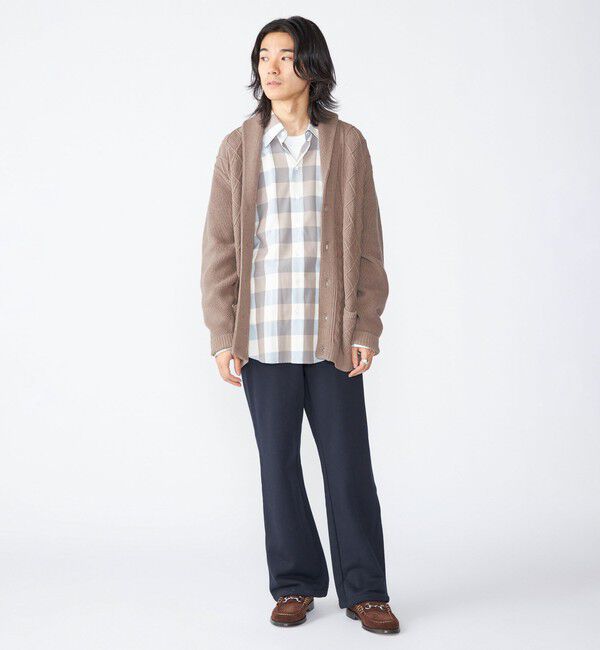 SHIPS「SHIPS: 〈手洗い可能〉ウールコットン アラン ショール カーディガン」|カーディガン|