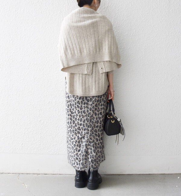 SHIPS any「SHIPS any:〈手洗い可能〉レオパード ジャカード Iライン イージー スカート」|タイト|