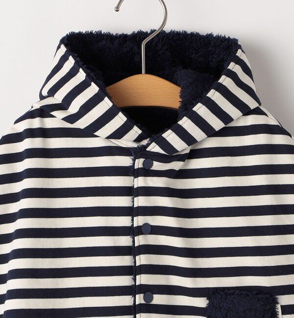 SHIPS KIDS「SHIPS KIDS:ベビー ボーダー リバーシブル ボア ポンチョ」|ポンチョ・ケープ|