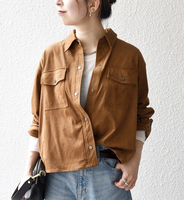 SHIPS any「SHIPS any: ポリエステル スエード ショート シャツ ジャケット」|その他|