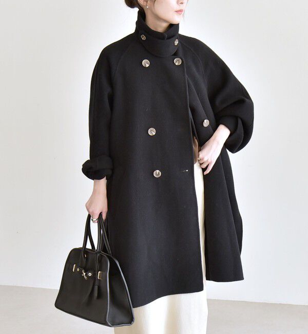 quaranciel「quaranciel: リバー スタンド & テーラード ダブルブレスト Aライン コート」|その他|