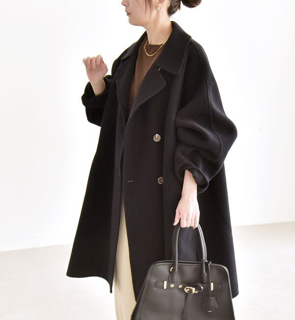 quaranciel「quaranciel: リバー スタンド & テーラード ダブルブレスト Aライン コート」|その他|