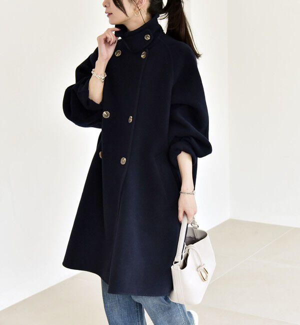 quaranciel「quaranciel: リバー スタンド & テーラード ダブルブレスト Aライン コート」|その他|