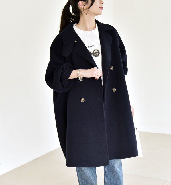 quaranciel「quaranciel: リバー スタンド & テーラード ダブルブレスト Aライン コート」|その他|