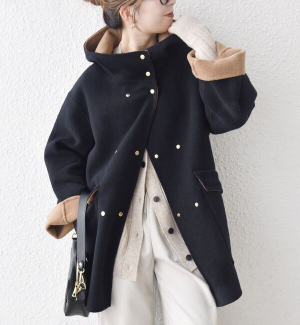 SHIPS any「SHIPS any: リバー フーデッド Aライン ミドル コート」|その他|