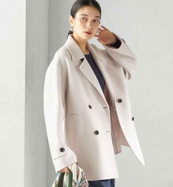 SHIPS for women「SUPER140 ダブル フェイス ショート コート」|ピーコート|