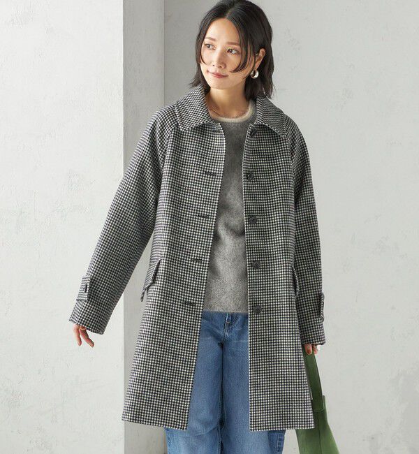 SHIPS for women「千鳥 / ソリッド ウール メルトン ステンカラー コート」|ステンカラーコート|