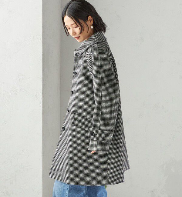 SHIPS for women「千鳥 / ソリッド ウール メルトン ステンカラー コート」|ステンカラーコート|